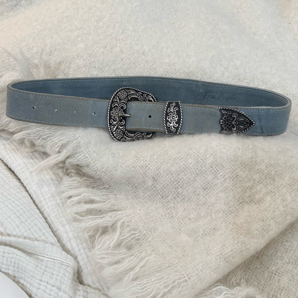Free People Western Blue Suede Belt